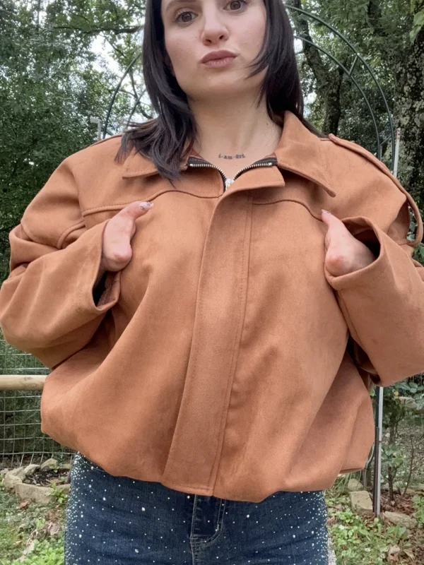 Giacca donna effetto camoscio